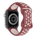 a.r24.6.3 Back Red & Beige StrapsCo Rubber ColorBlock Active Watch Band Strap For Apple Watch