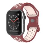 a.r24.6.3 Front Red & Beige StrapsCo Rubber ColorBlock Active Watch Band Strap For Apple Watch