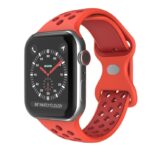 a.r24.6.6 Front Light Red StrapsCo Rubber ColorBlock Active Watch Band Strap For Apple Watch