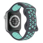 a.r24.7.11 Back Grey & Teal StrapsCo Rubber ColorBlock Active Watch Band Strap For Apple Watch