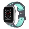 a.r24.7.11 Front Grey & Teal StrapsCo Rubber ColorBlock Active Watch Band Strap For Apple Watch