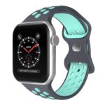 a.r24.7.11 Front Grey & Teal StrapsCo Rubber ColorBlock Active Watch Band Strap For Apple Watch