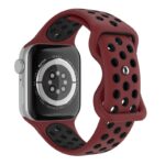 a.r24.8.1 Back Wine Red StrapsCo Rubber ColorBlock Active Watch Band Strap For Apple Watch