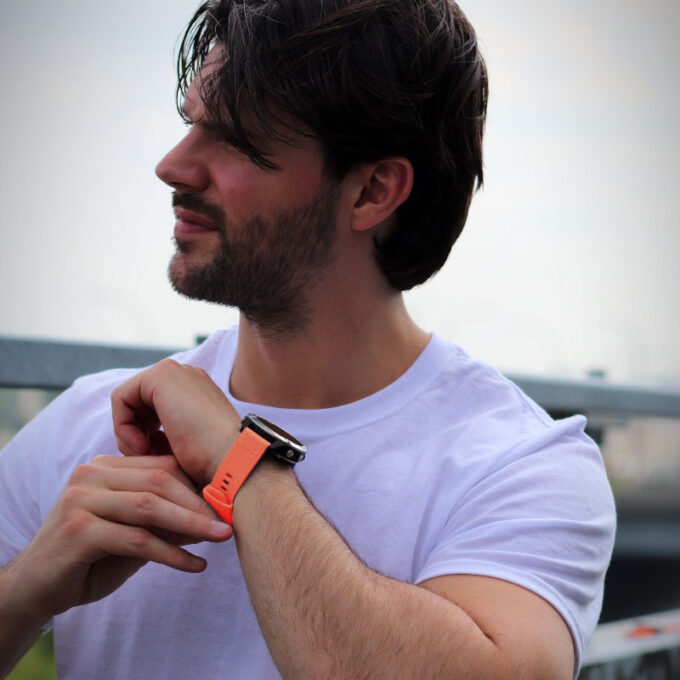 f6.g.r18 Creative Rugged Sport Strap For Garmin Fenix 6 Orange
