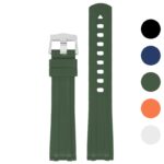 fk24.11 Gallery Green DASSARI Fitted FKM Rubber Watch Band Strap For Omega Seamaster 20mm