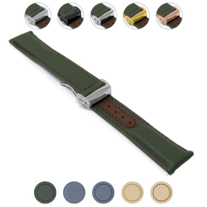 kd8 Gallery Dassari Sailcloth Explorer Watch Band Strap with Deployant Clasp 19mm 20mm 21mm 22mm