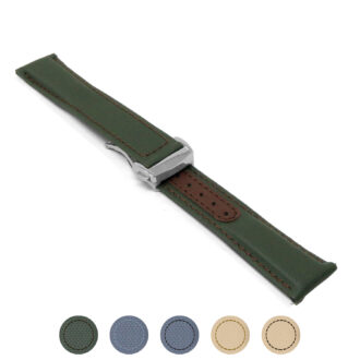 kd8 Gallery Green Dassari Sailcloth Explorer Watch Band Strap with Deployant Clasp 19mm 20mm 21mm 22mm