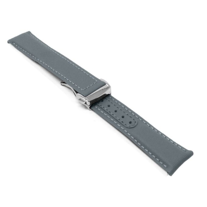 kd8.7.7.ps Angle Grey Dassari Sailcloth Explorer Watch Band Strap with Deployant Clasp 19mm 20mm 21mm 22mm