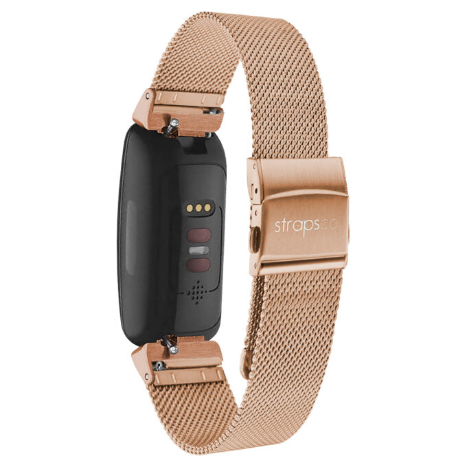 m111 Rose Gold StrapsCo Pro Mesh Stainless Steel Watch Band Strap for Fitbit Inspire 2