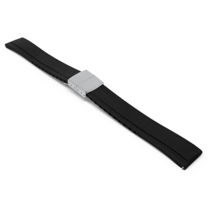 fk27.1.bs Black Main DASSARI Gridline Cut To Size Daytona Style FKM Rubber Watch Band Strap 20mm 22mm