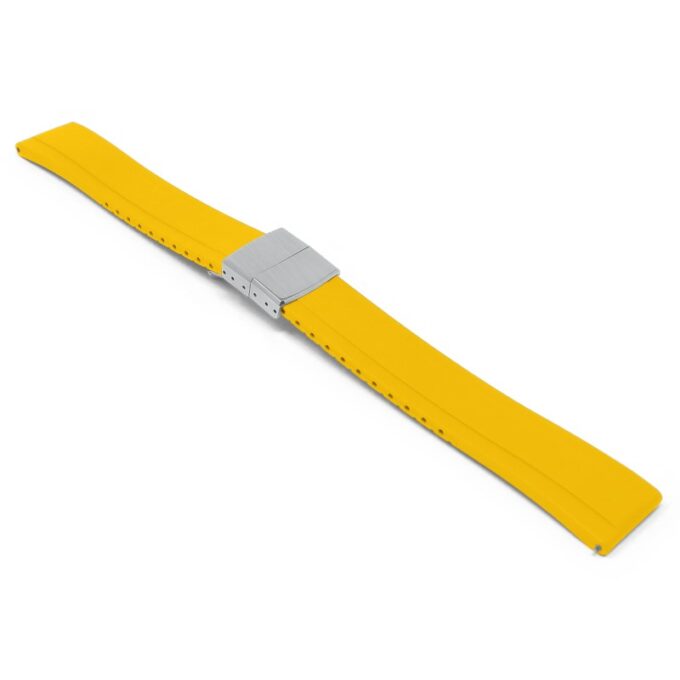 fk27.10.bs Yellow Main DASSARI Gridline Cut To Size Daytona Style FKM Rubber Watch Band Strap 20mm 22mm