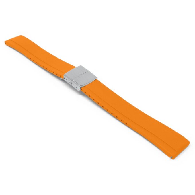 fk27.12.bs Orange Main DASSARI Gridline Cut To Size Daytona Style FKM Rubber Watch Band Strap 20mm 22mm