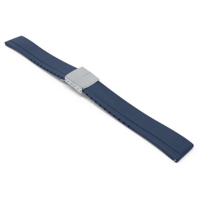 fk27.5.bs Navy Blue Main DASSARI Gridline Cut To Size Daytona Style FKM Rubber Watch Band Strap 20mm 22mm