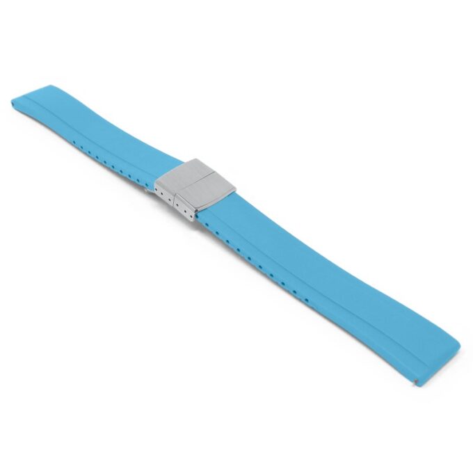 fk27.5a.bs Sky Blue Main DASSARI Gridline Cut To Size Daytona Style FKM Rubber Watch Band Strap 20mm 22mm