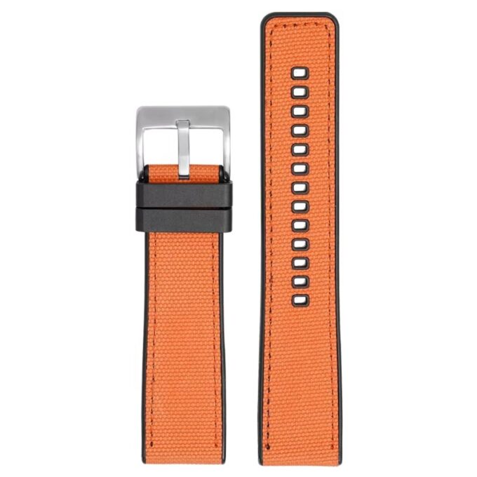 pu19.12 Up Orange StrapsCo Balistic Nylon Hybrid Watch Band Strap 20mm 22mm 24mm