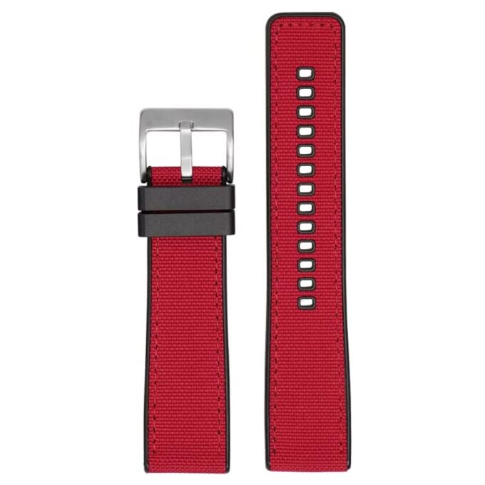 pu19.6 Up Red StrapsCo Balistic Nylon Hybrid Watch Band Strap 20mm 22mm 24mm