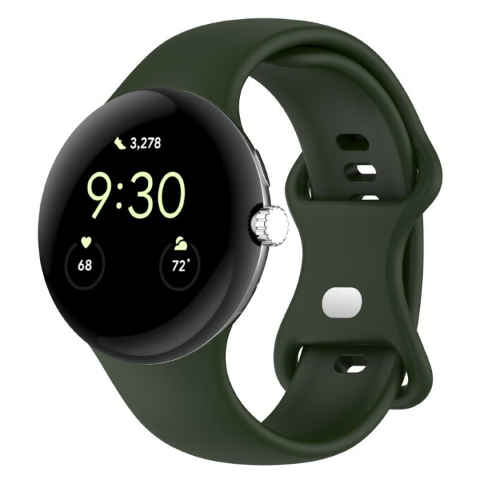 pw.r1.11 Front Green StrapsCo Active Band Google Pixel Watch 3 45mm