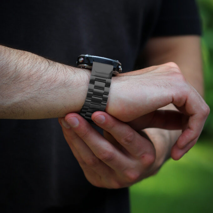 g.m11 Creative Oyster Style Bracelet For Garmin Fenix 6 Matte Black