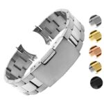 m.rx7 Gallery Silver StrapsCo Oyster Bracelet Watch Band Strap With Hollow Ends for Rolex hamilton khaki seiko alpinist omega speedmaster 20mm