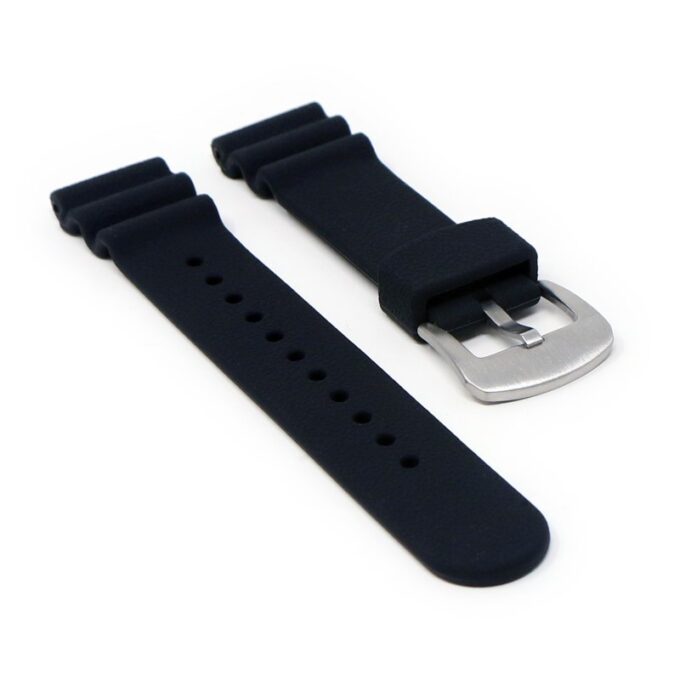 r.sk7.1 Angle Black StrapsCo Wave Pebbled Rubber Watch Band Strap 22mm Seiko Diver