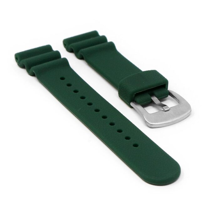 r.sk7.11a Angle Forest Green StrapsCo Wave Pebbled Rubber Watch Band Strap 22mm Seiko Diver