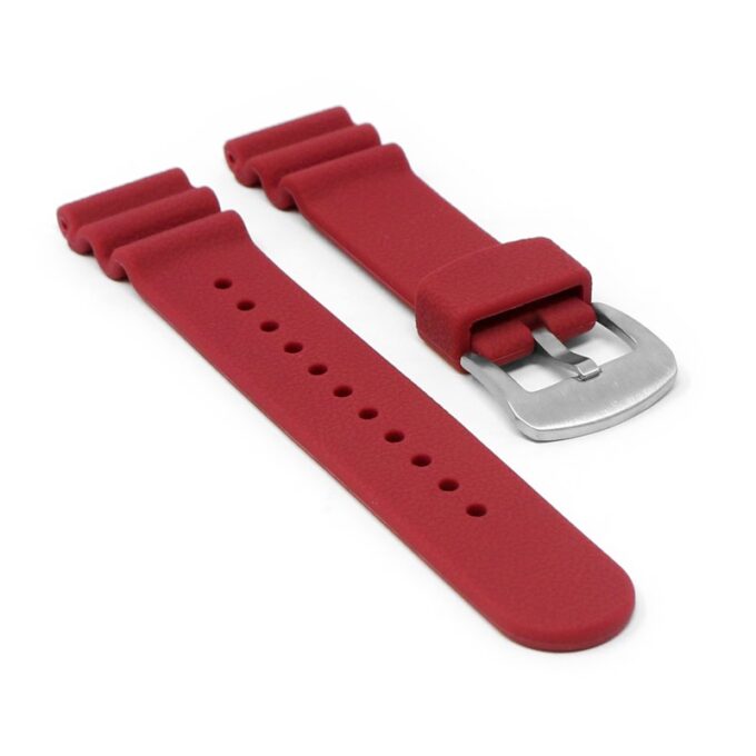 r.sk7.6 Angle Red StrapsCo Wave Pebbled Rubber Watch Band Strap 22mm Seiko Diver