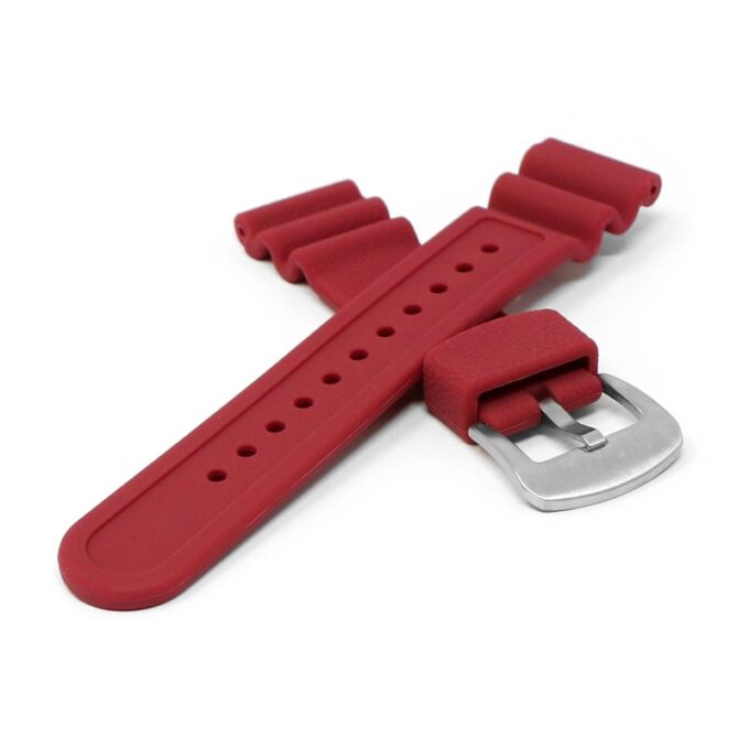 r.sk7.6 Cross Red StrapsCo Wave Pebbled Rubber Watch Band Strap 22mm Seiko Diver