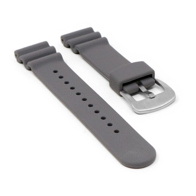 r.sk7.7 Angle Grey StrapsCo Wave Pebbled Rubber Watch Band Strap 22mm Seiko Diver