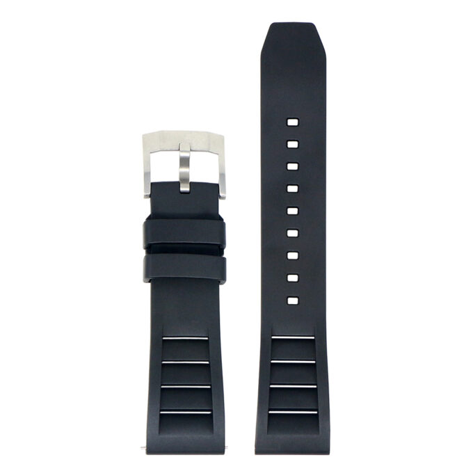 fk13.1 Up Black Dassari Vented FKM Rubber Watch Band Strap 20mm 22mm