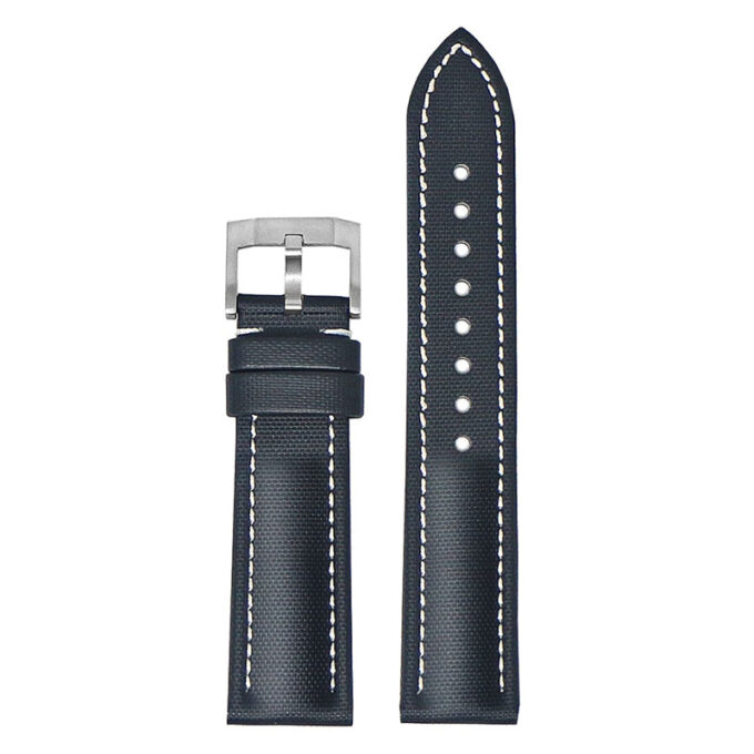 kd4.1.22 Up Black & White DASSARI Sailcloth Watch Band Strap 19mm 20mm 21mm 22mm