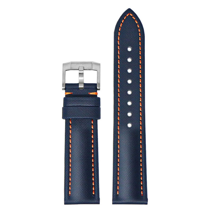 kd4.5.12 Up Blue & Orange DASSARI Sailcloth Watch Band Strap 19mm 20mm 21mm 22mm