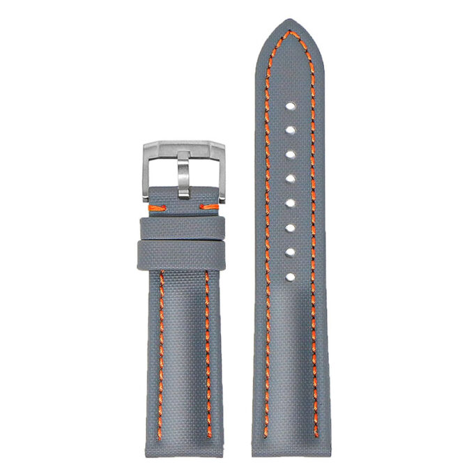 kd4.7.12 Up Grey & Orange DASSARI Sailcloth Watch Band Strap 19mm 20mm 21mm 22mm