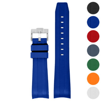 r.rx10 Gallery Blue DASSARI Fitted 21mm FKM Watch Band Strap For Rolex Submariner