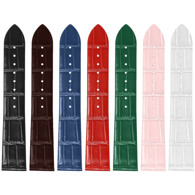 st36 All Color StrapsCo Slim Crocodile Embossed Watch Band Dress Strap 17mm 18mm 19mm 20mm 21mm 22mm