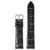 st36.1 Up Black StrapsCo Slim Crocodile Embossed Watch Band Dress Strap 17mm 18mm 19mm 20mm 21mm 22mm