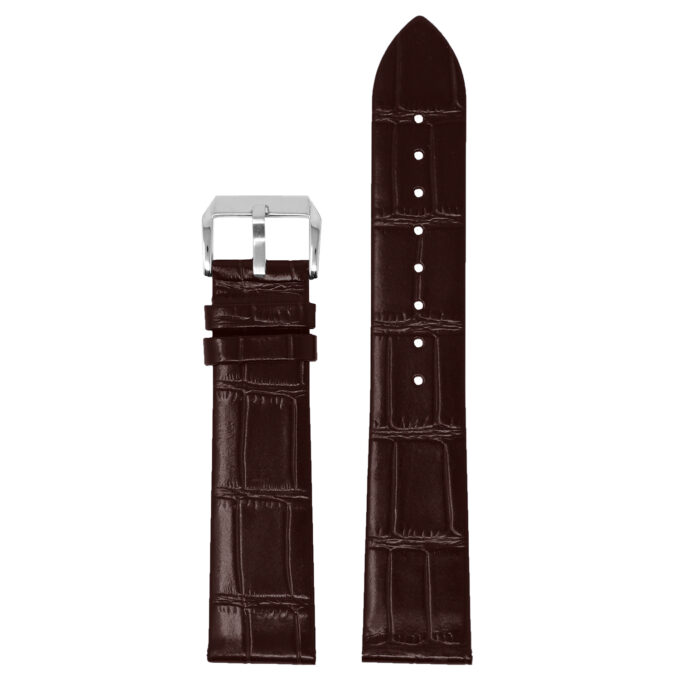 st36.2 Up Brown StrapsCo Slim Crocodile Embossed Watch Band Dress Strap 17mm 18mm 19mm 20mm 21mm 22mm