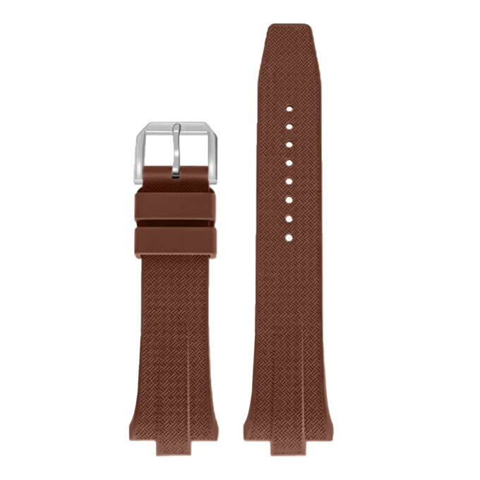 fk.cz1.2 Up Brown DASSARI Fitted FKM Rubber Watch Band Strap For Citizen Tsuyosa 40mm Case