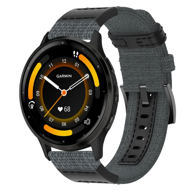 g.ny2.7 Grey StrapsCo Canvas Watch Band Strap for Garmin