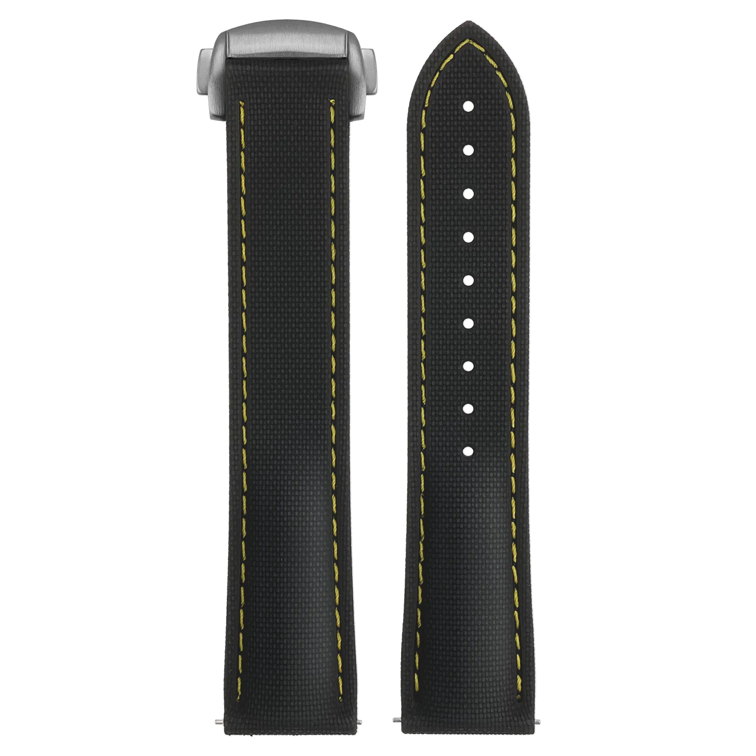 Stitched FKM Hybrid Strap with Deployant Clasp | StrapsCo