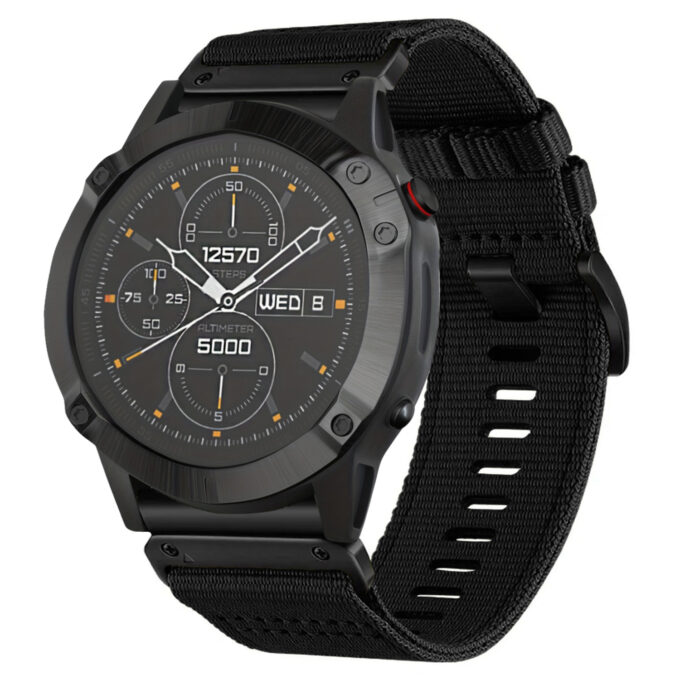 g.ny200.1 Midnight Black Pro Seatbelt Two Piece Watch Band Strap for Garmin Approach S60