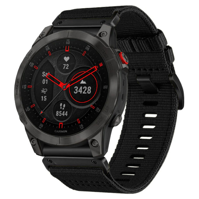 g.ny200.1 Midnight Black Pro Seatbelt Two Piece Watch Band Strap for Garmin Epix Gen 2