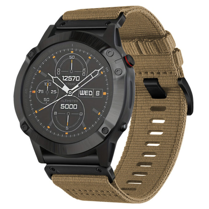 g.ny200.17 Khaki Camel Pro Seatbelt Two Piece Watch Band Strap for Garmin Approach S60