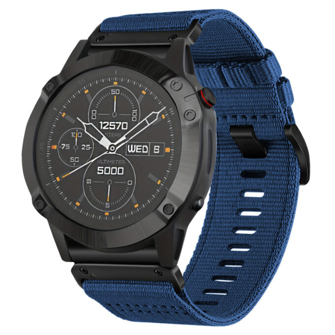 g.ny200.5 Navy Blue Pro Seatbelt Two Piece Watch Band Strap for Garmin Approach S60