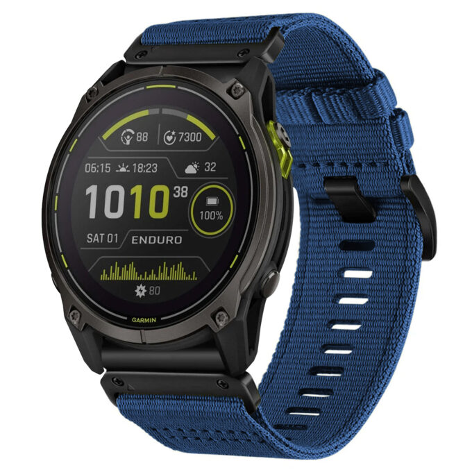 g.ny200.5 Navy Blue Pro Seatbelt Two Piece Watch Band Strap for Garmin Enduro