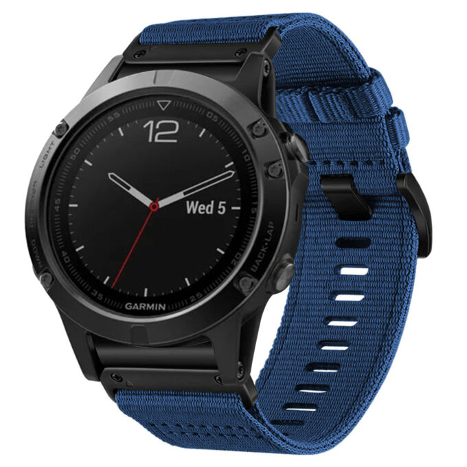 g.ny200.5 Navy Blue Pro Seatbelt Two Piece Watch Band Strap for Garmin Fenix 5