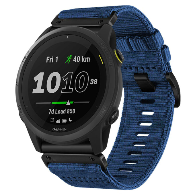 g.ny200.5 Navy Blue Pro Seatbelt Two Piece Watch Band Strap for Garmin Forerunner 745