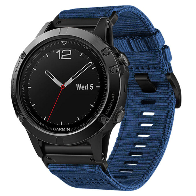 g.ny200.5 Navy Blue Pro Seatbelt Two Piece Watch Band Strap for Garmin Quatix 5