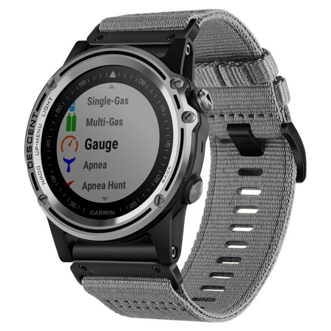 g.ny200.7 Grey Slate Pro Seatbelt Two Piece Watch Band Strap for Garmin Descent Mk1