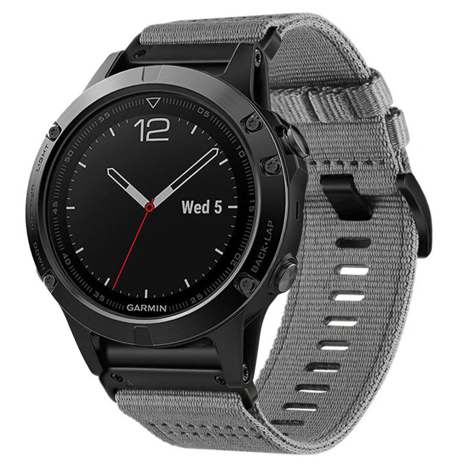 g.ny200.7 Grey Slate Pro Seatbelt Two Piece Watch Band Strap for Garmin Quatix 5