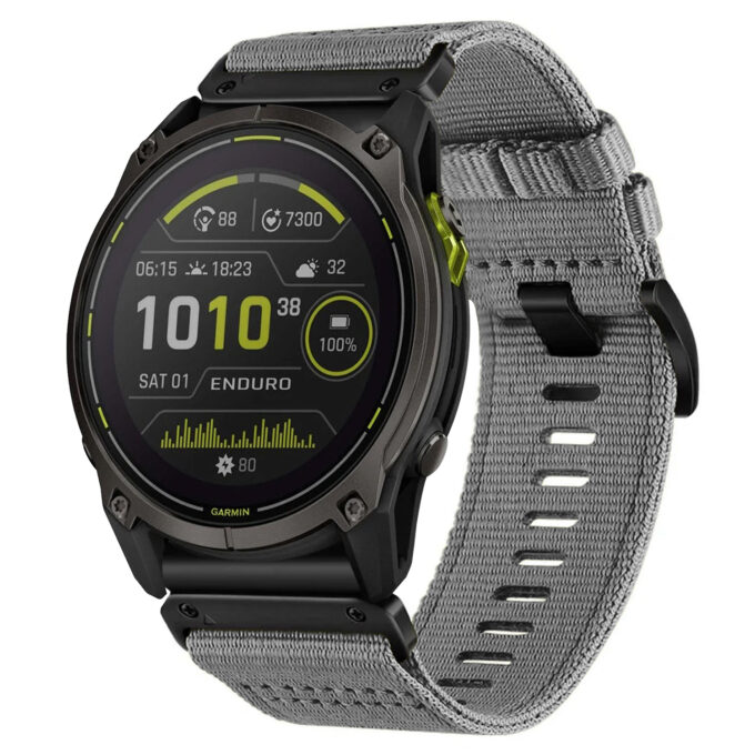 g.ny200.7 Wrist Grey Slate Pro Seatbelt Two Piece Watch Band Strap for Garmin Enduro